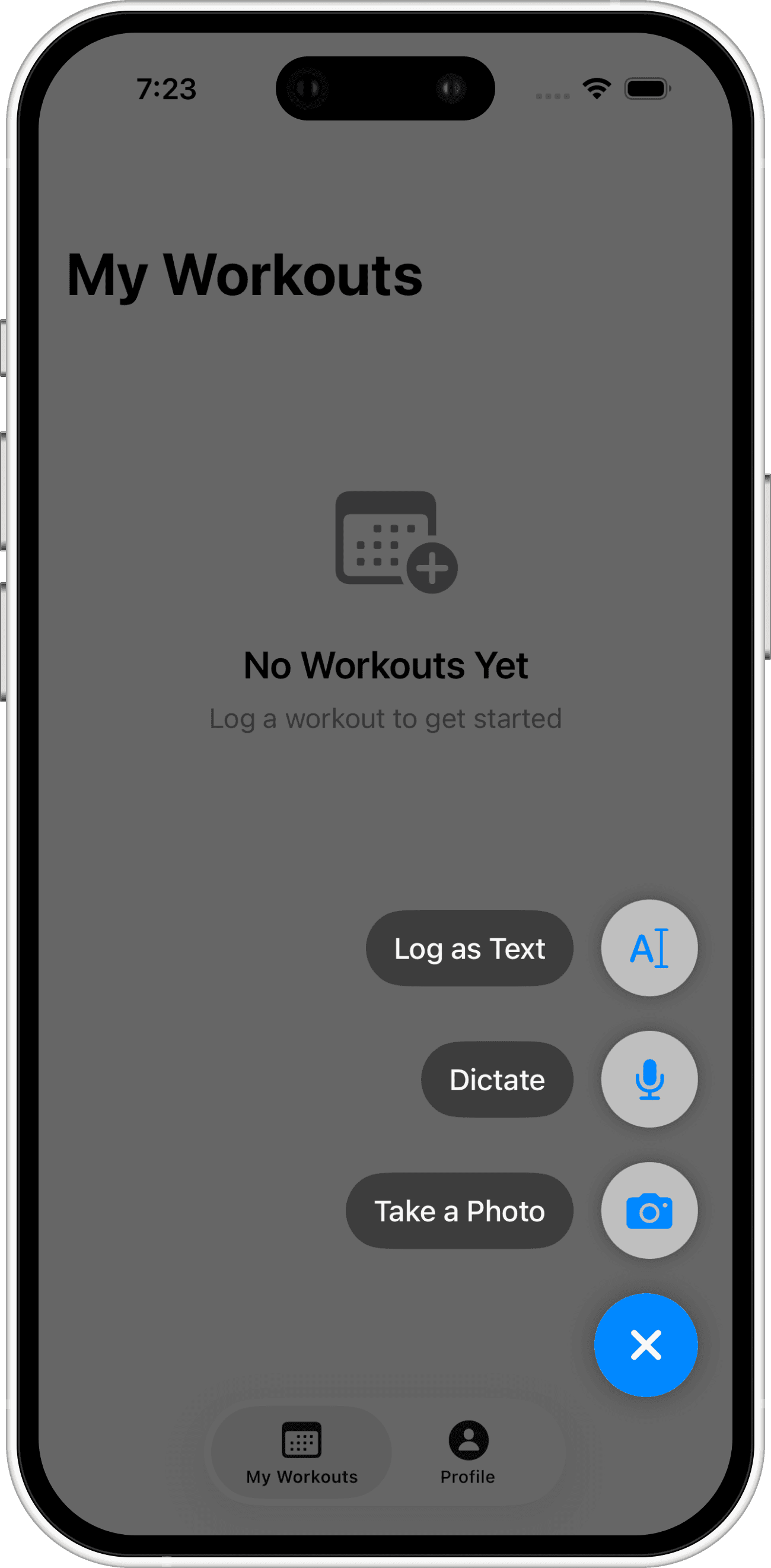 Camera capture screen (placeholder). Upload 1290×2796 PNG.